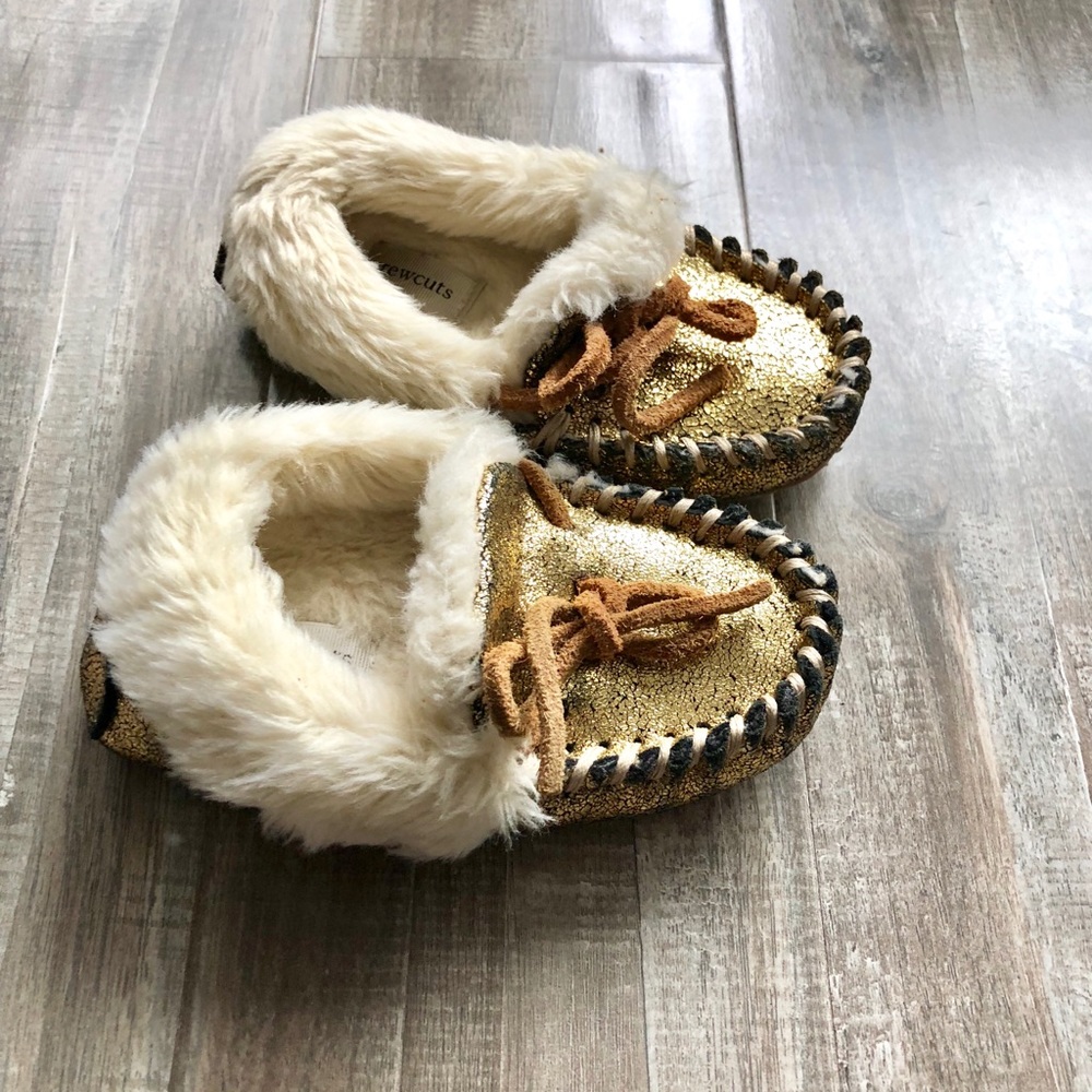 Crewcuts Gold slippers